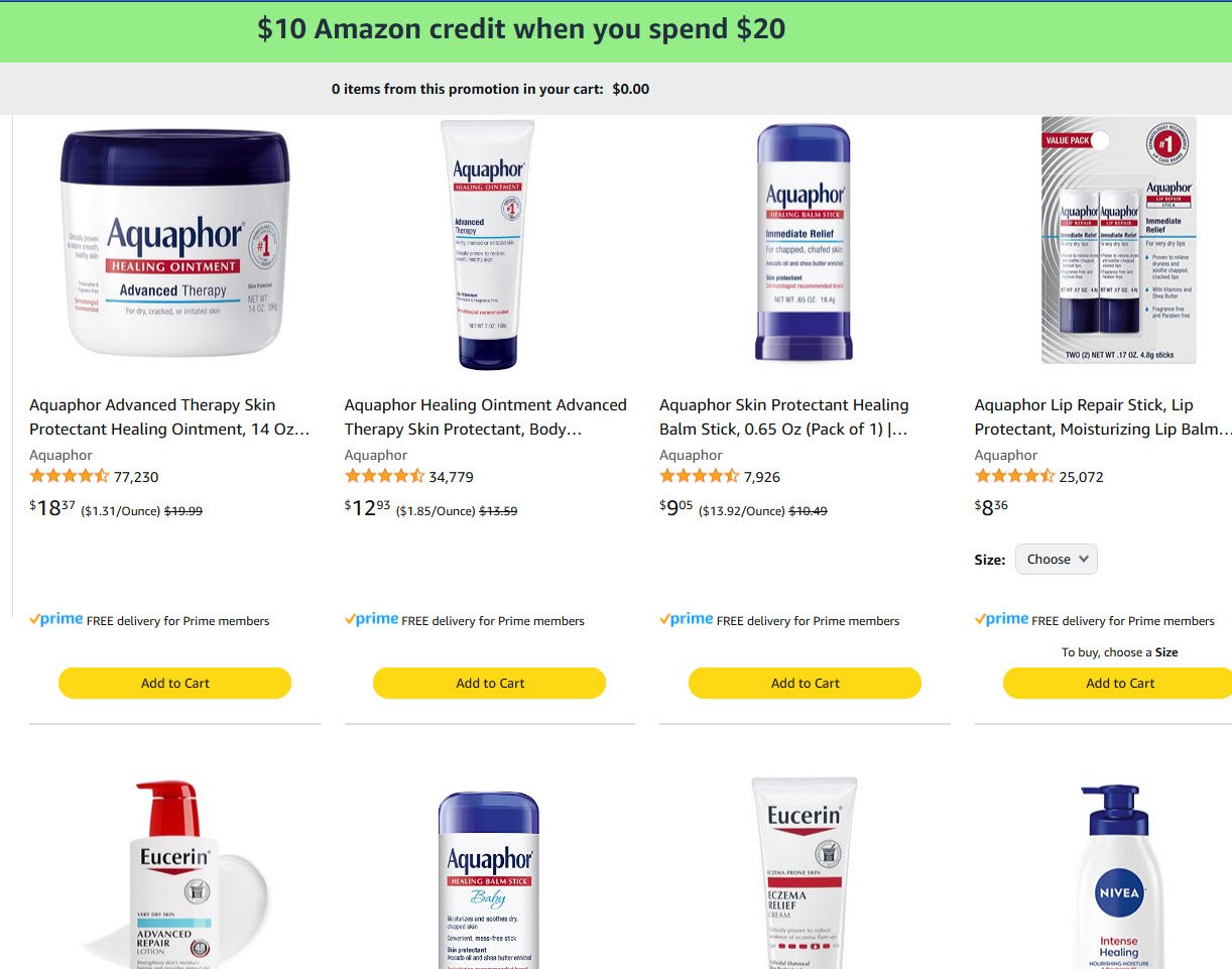  Amazon credit when you spend  in Skincare products