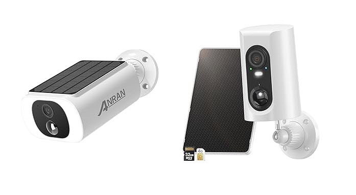 Buy 1 Get 1 FREE: NRAN 2K Solar Security Cameras Wireless Outdoor, 2.4Ghz WiFi + ANRAN 4G LTE Cellular Solar Security Camera